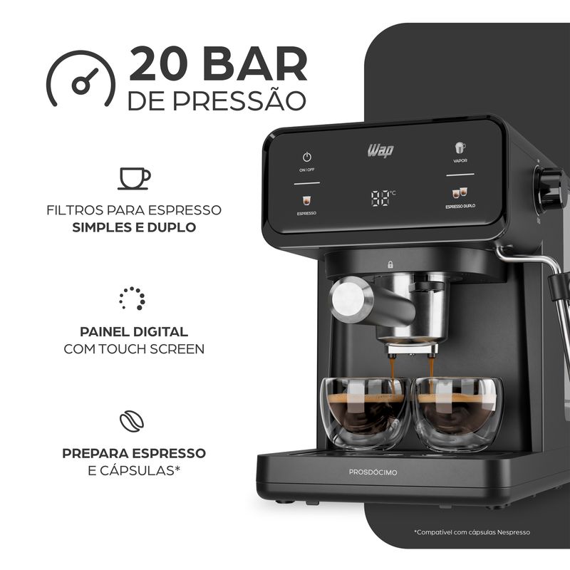 7899831337262 - 7899831337279 - WAP CAFETEIRA ESPRESSO DIGITAL WCM20 -19